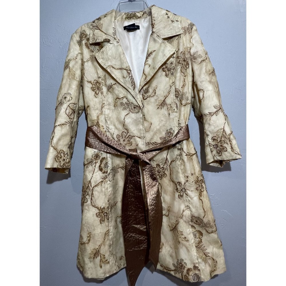 Gold coat with flower designs